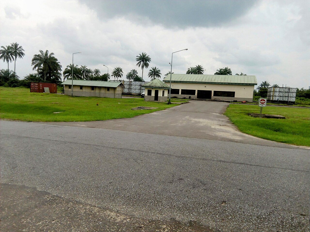 Water infrastructure and storage tanks at a modern treatment facility in Nigeria