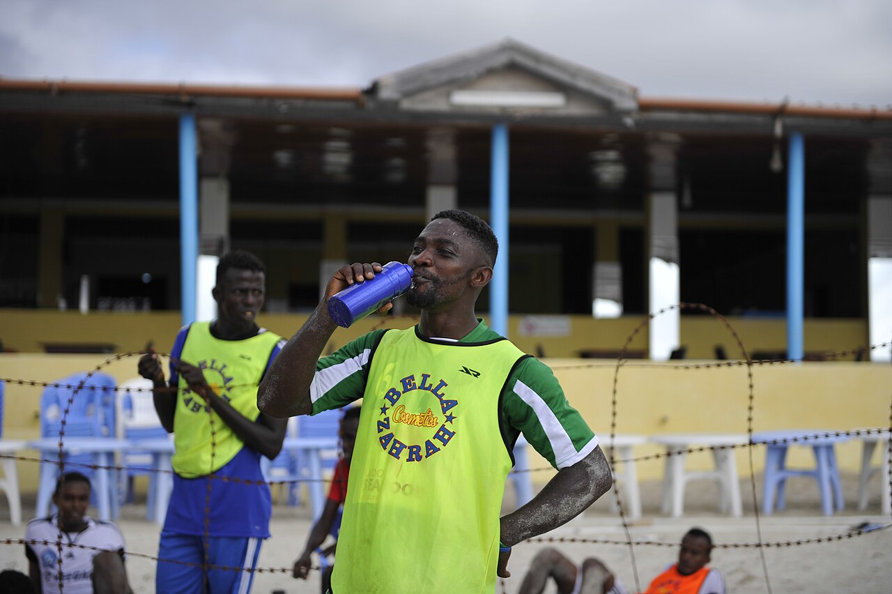 Super Sand Eagles training on the beach in Lagos