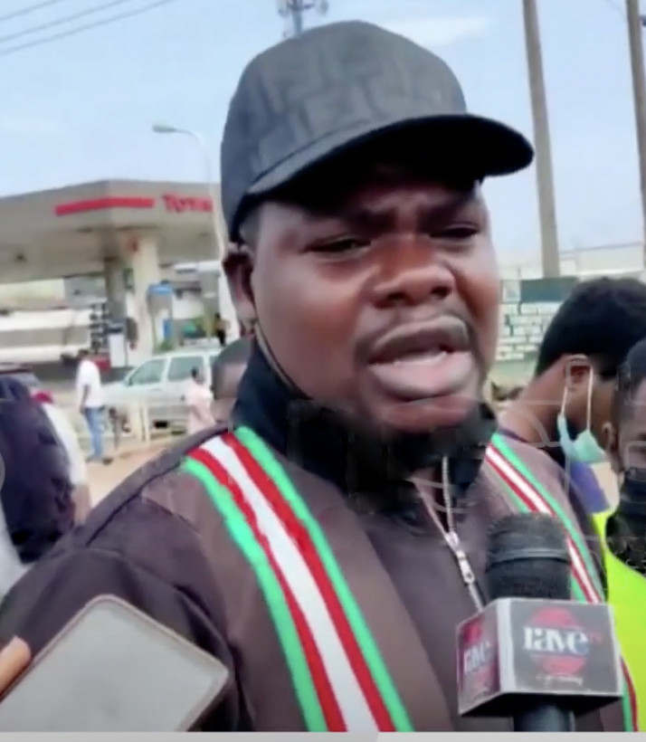 Nigerian comedian Oga Sabinus smiling during a public event