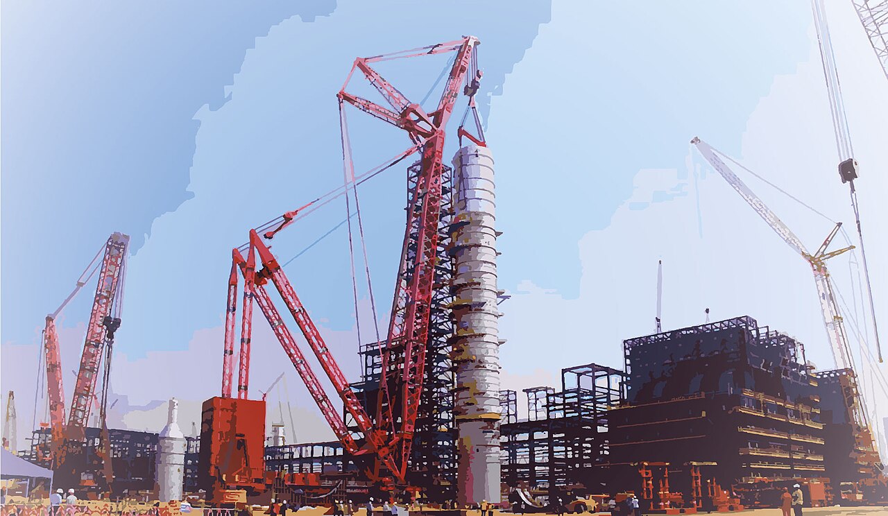 Industrial petroleum refinery plant processing crude oil in Nigeria