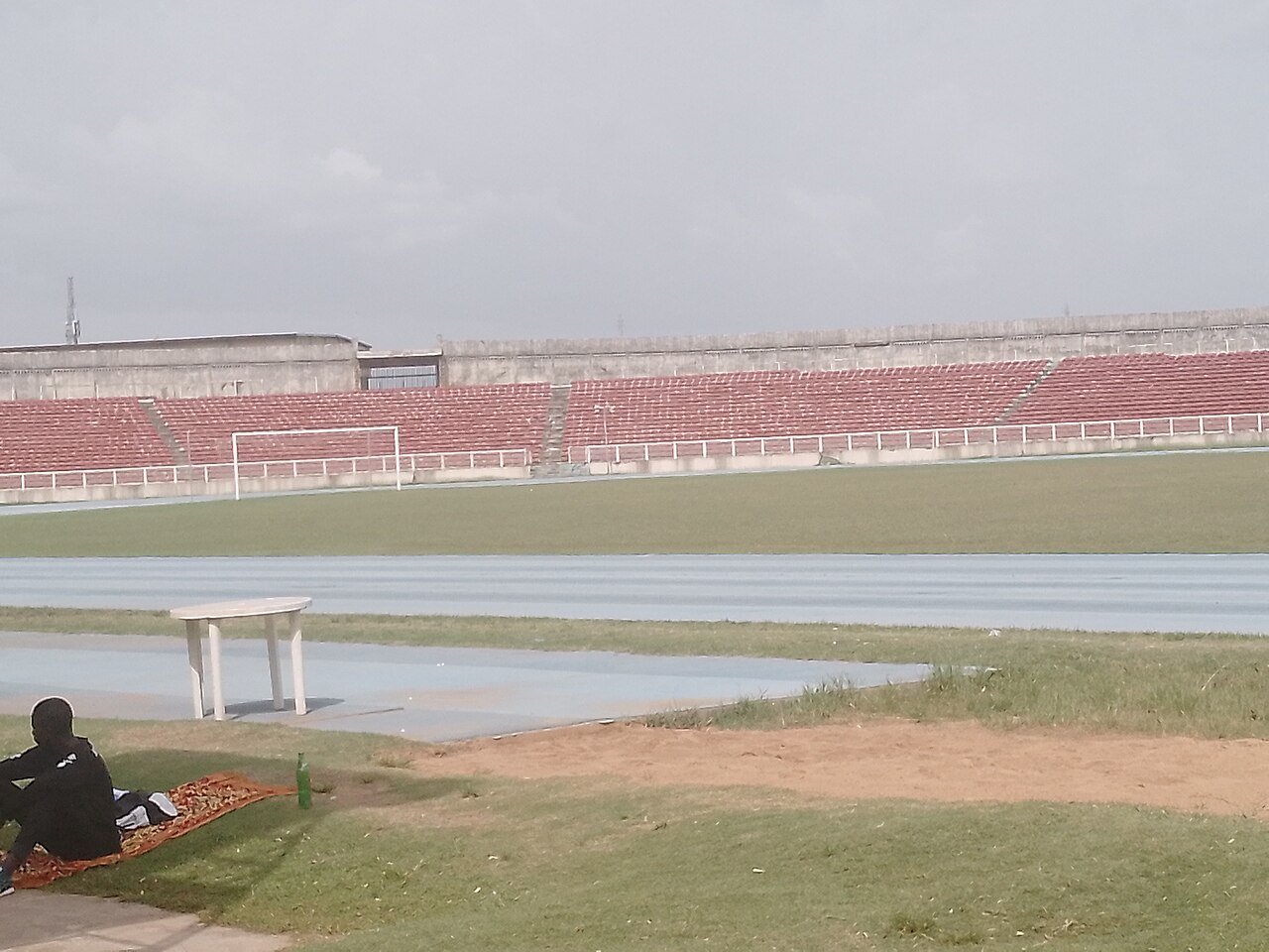 Football stadium pitch in Nigeria showing turf conditions